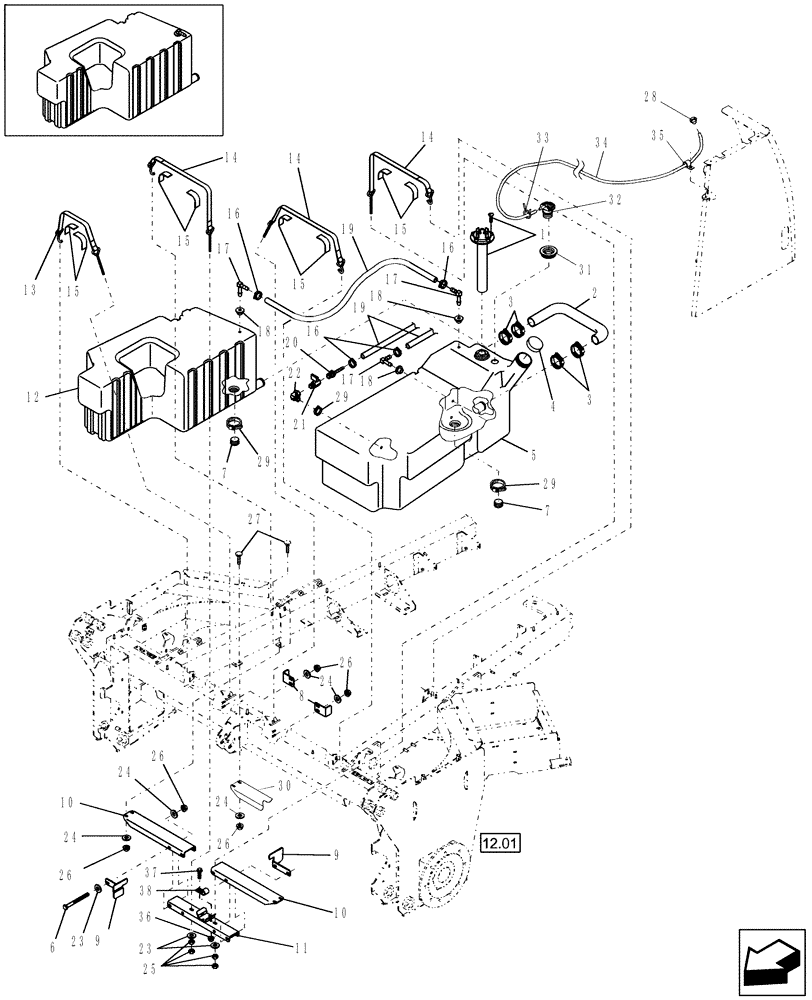 Схема запчастей Case IH WDX1202 - (02.06[2]) - FUEL TANKS (02) - ENGINE EQUIPMENT