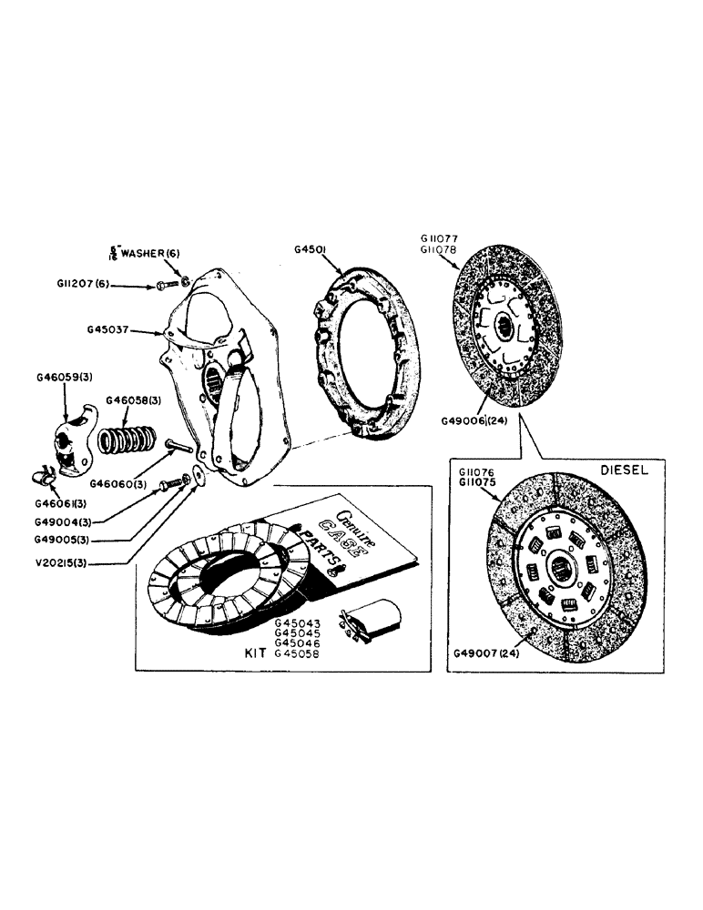 Схема запчастей Case IH 300-SERIES - (088) - SINGLE PLATE CLUTCH (06) - POWER TRAIN