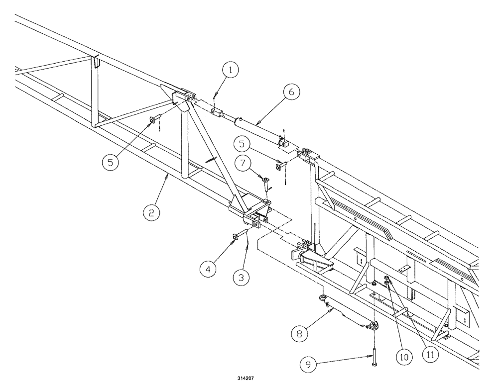 Схема запчастей Case IH SPX3200B - (122) - LH WING ASSEMBLY (78) - SPRAYING