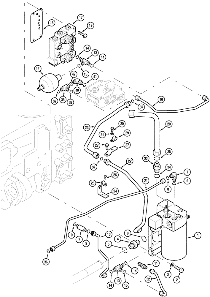 Схема запчастей Case IH MX80C - (08-05) - HYDRAULIC OIL FILTER AND SYSTEM (08) - HYDRAULICS