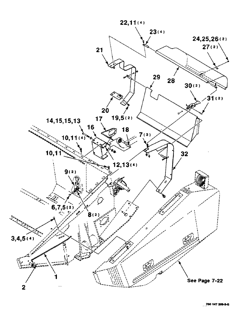 Схема запчастей Case IH SC416 - (7-20) - SHIELD ASSEMBLY, LEFT, 16 FOOT (09) - CHASSIS