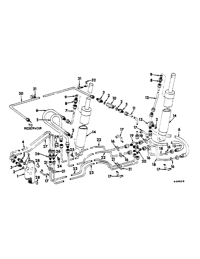 Схема запчастей Case IH 622 - (F-07) - HYDRAULICS SYSTEM, HYDRAULIC BASKET CONTROL, 616 501M THRU (07) - HYDRAULIC SYSTEM