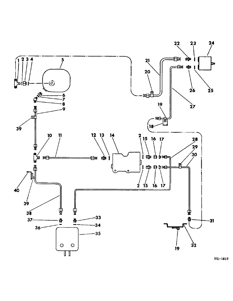 Схема запчастей Case IH 375 - (F-20) - HYDRAULIC SYSTEM, RESERVOIR TO PUMP AND VALVE HYDRAULIC LINES (07) - HYDRAULIC SYSTEM