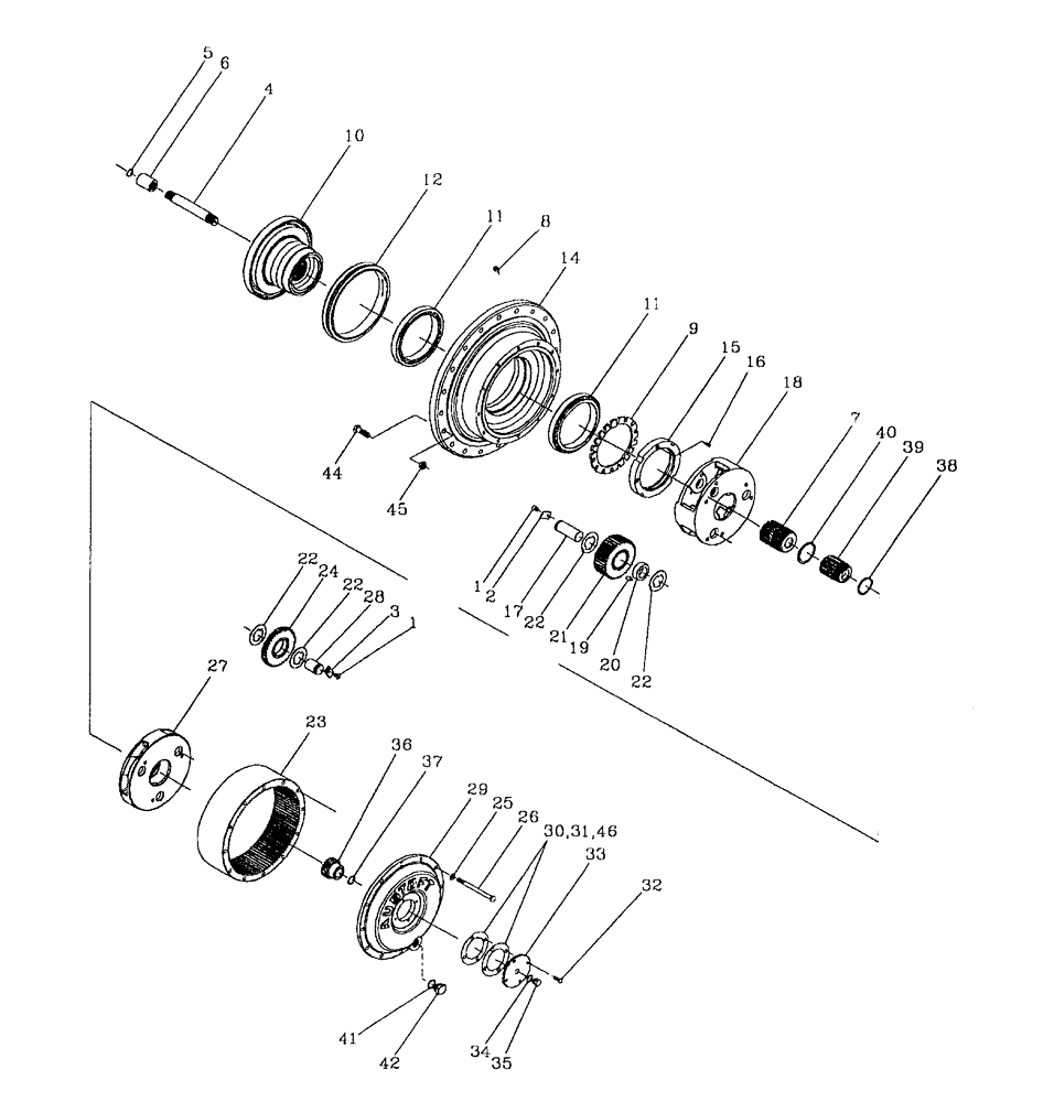 Схема запчастей Case IH 7700 - (A09[03]) - EPICYCLIC HUB SERIES 60 39:1 Mainframe & Functioning Components