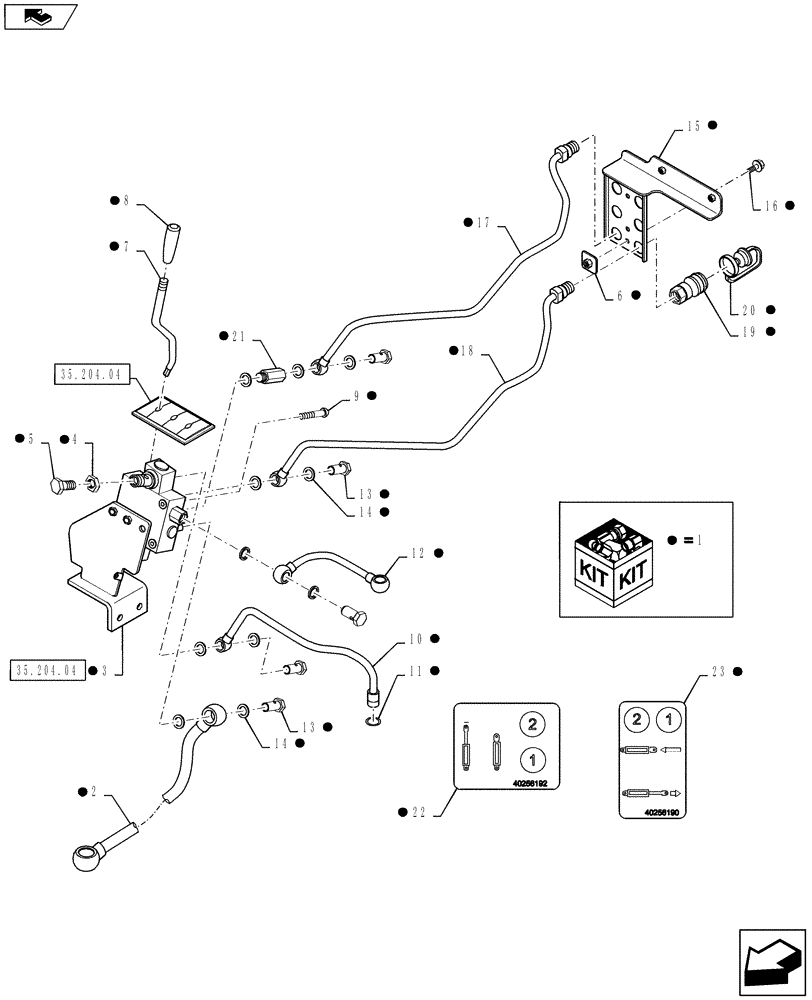 Схема запчастей Case IH FARMALL 40B - (88.100.03) - DIA KIT, REAR REMOTE CONTROL VALVE #1 - 16X16 - MT20124606 (88) - ACCESSORIES