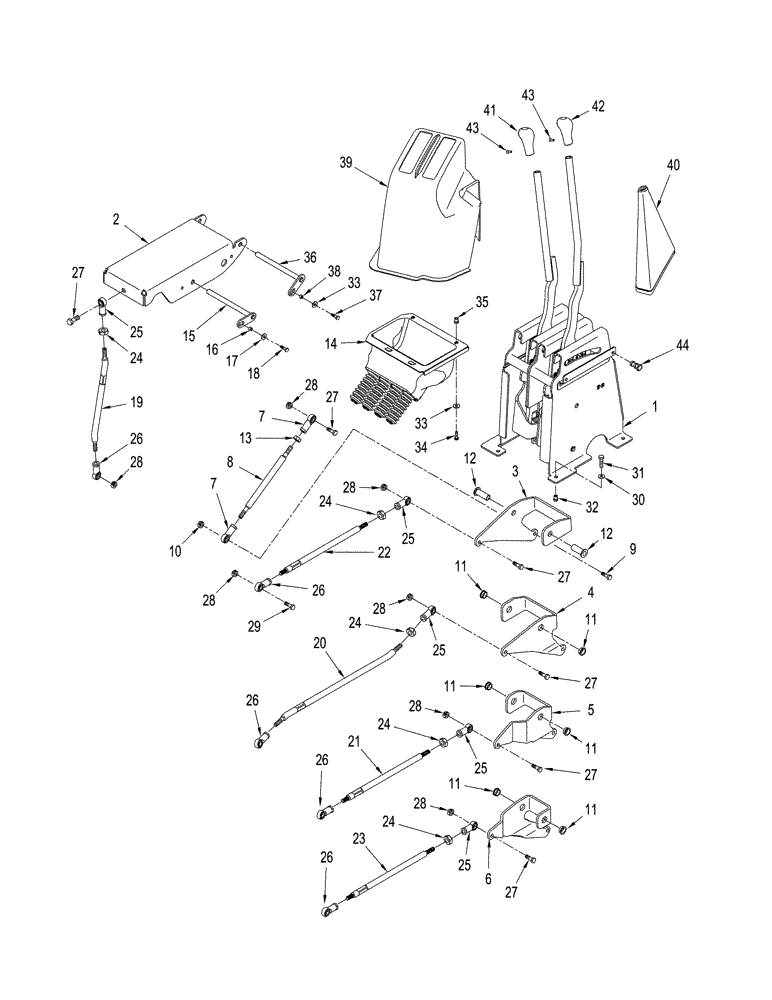 Схема запчастей Case IH STX275 - (06-04) - TRANSMISSION SHIFT CONTROLS, MANUAL SHIFT TRANSMISSION (06) - POWER TRAIN