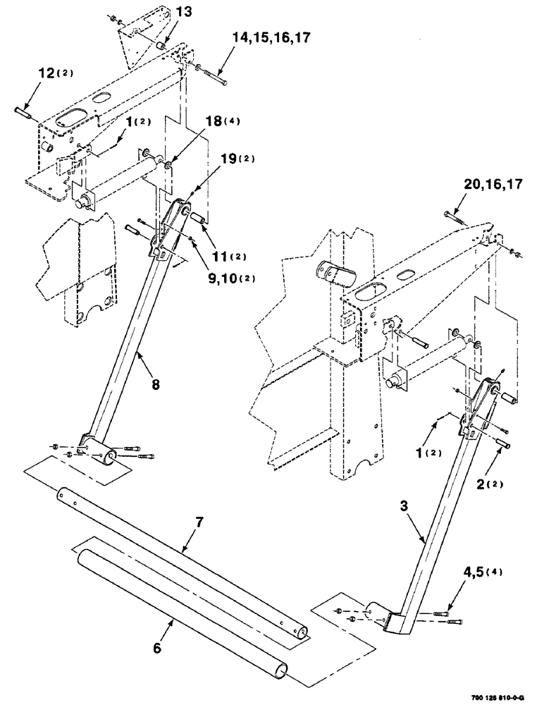 Схема запчастей Case IH 8455 - (5-10) - BALE KICKER ASSEMBLY (16) - BALE EJECTOR