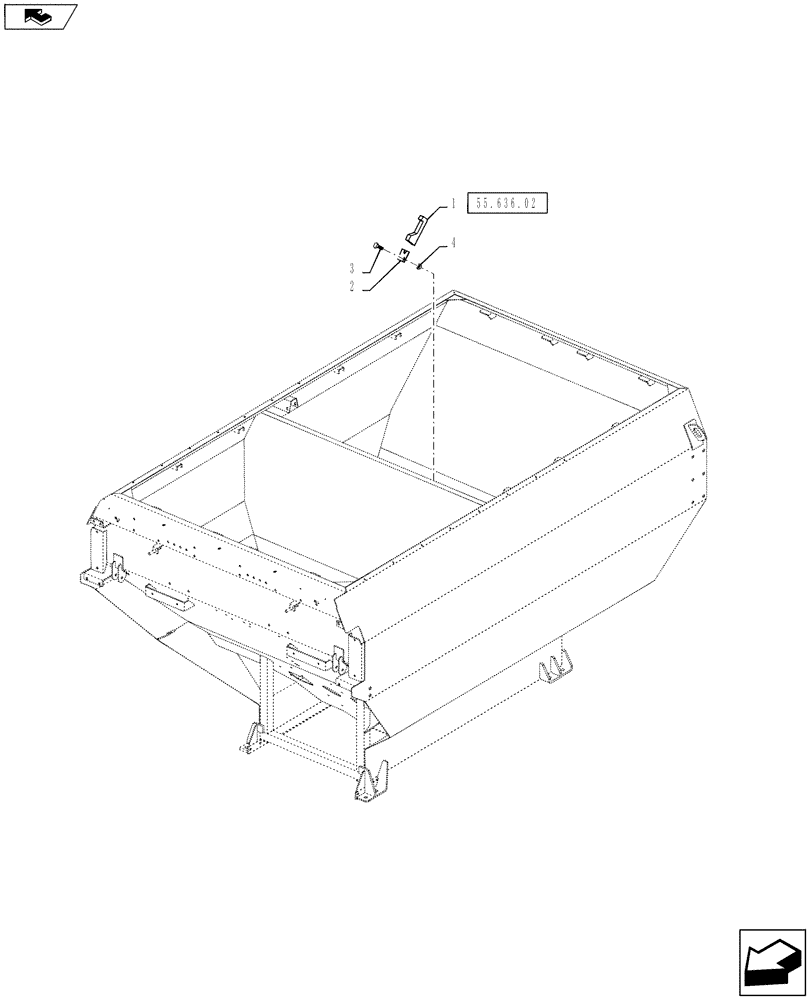 Схема запчастей Case IH 810 - (55.636.01) - MAIN BIN LEVEL SENSOR ASSEMBLY (55) - ELECTRICAL SYSTEMS