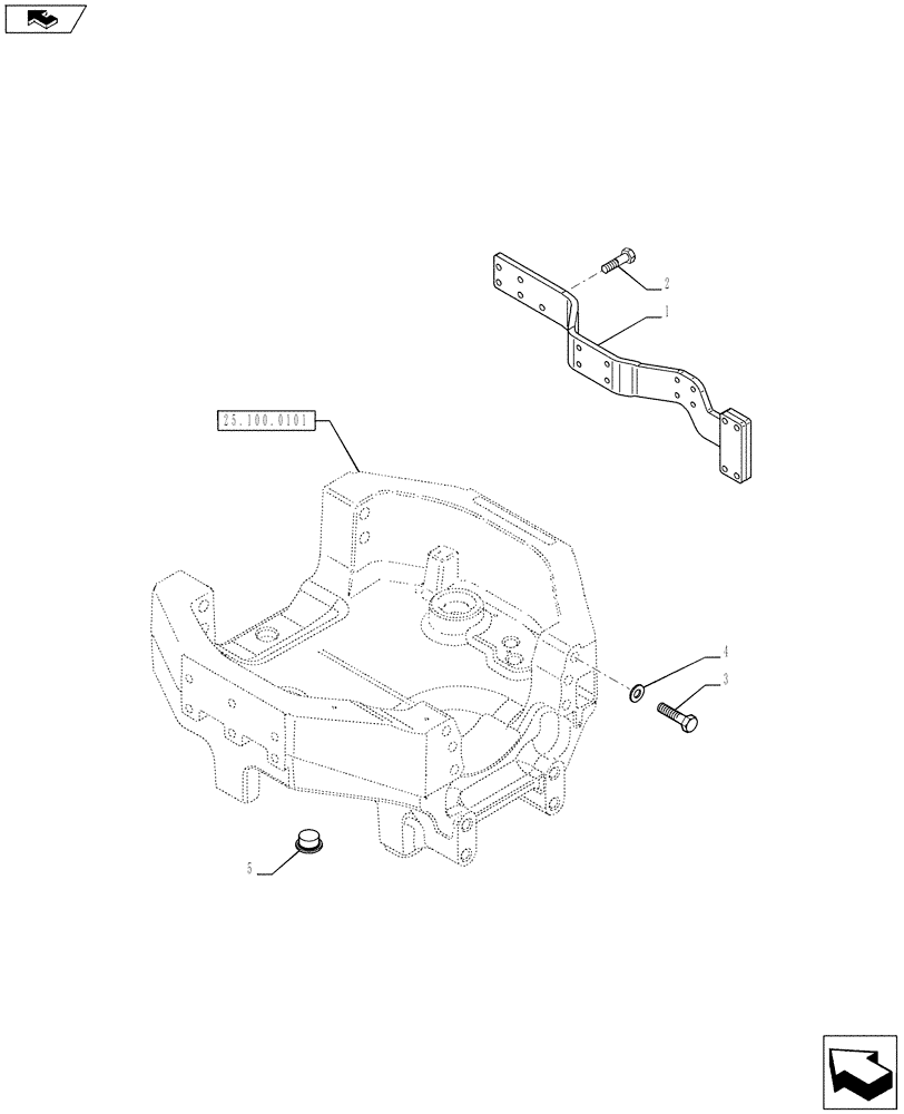 Схема запчастей Case IH PUMA 215 - (25.100.03) - ENGINE SIDE RAILS - SIDE RAILS (VAR.728704) (25) - FRONT AXLE SYSTEM