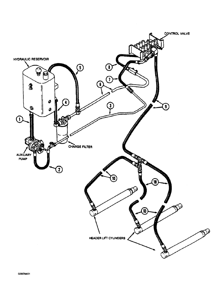 Схема запчастей Case IH 1660 - (1-20) - PICTORIAL INDEX, HEADER LIFT HYDRAULICS (00) - PICTORIAL INDEX