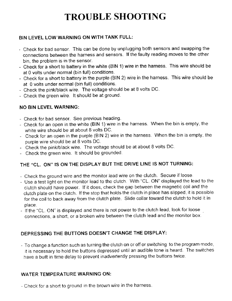 Схема запчастей Case IH 3503 - (C29) - TROUBLE SHOOTING 