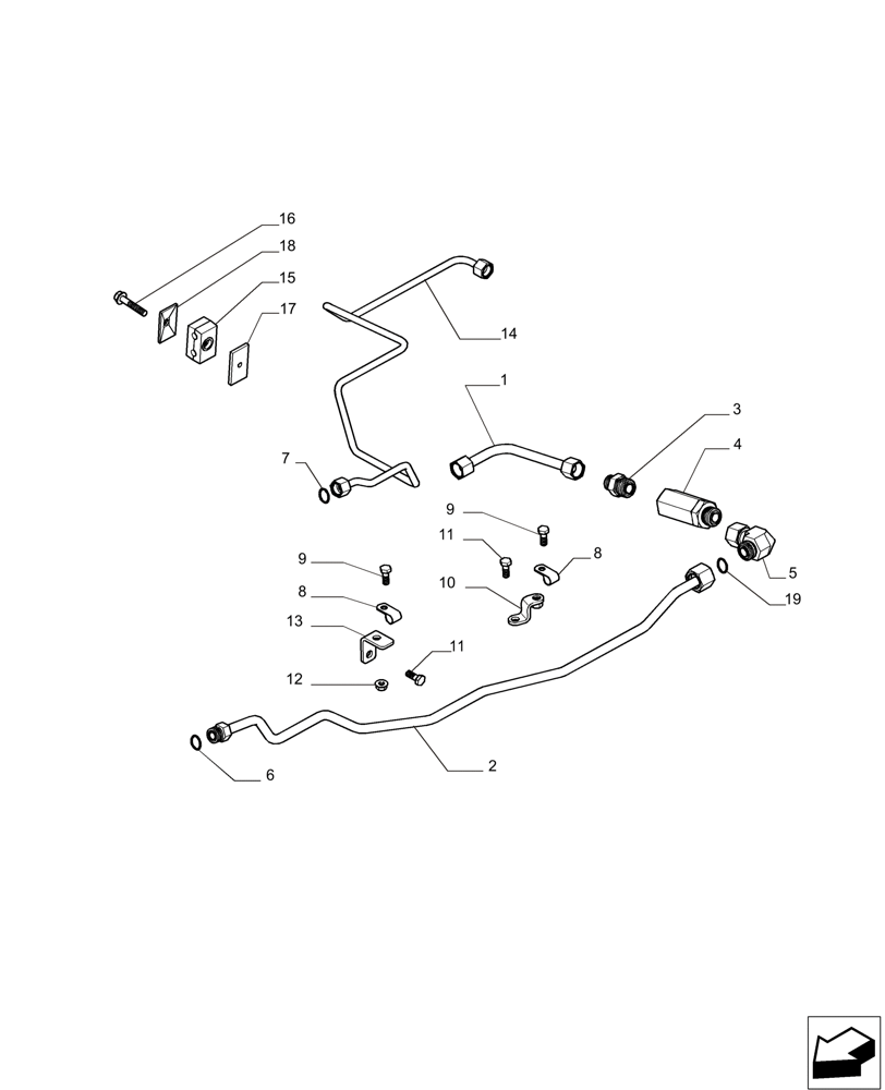 Схема запчастей Case IH MAGNUM 235 - (41.432.AC[02]) - STEERING SYSTEM, MFD WITH AUTOGUIDANCE (41) - STEERING