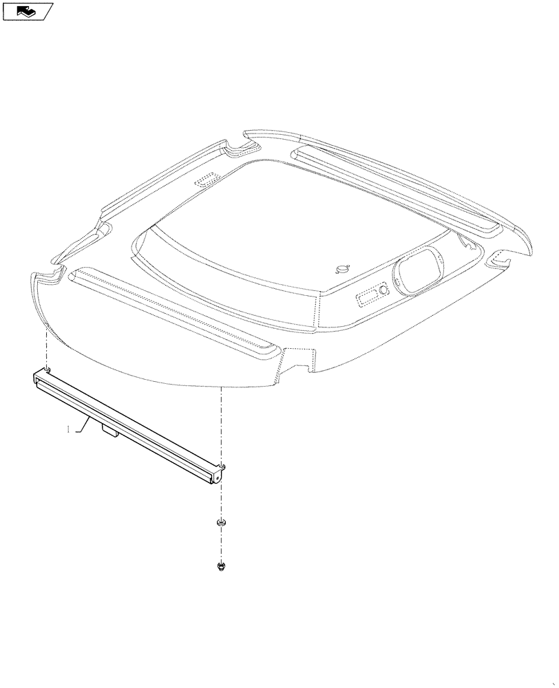 Схема запчастей Case IH 4420 - (01-005) - BLIND ASSEMBLY, FRONT SCISSOR Cab Interior