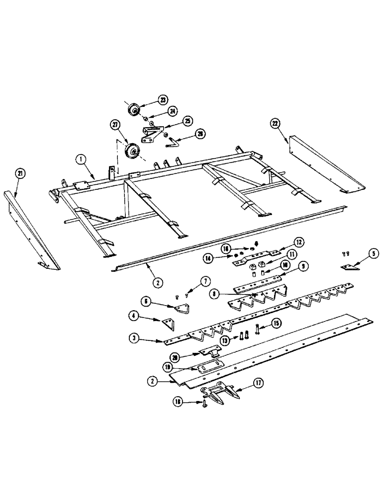 Схема запчастей Case IH 855 - (34) - HEADER FRAME AND SICKLE 