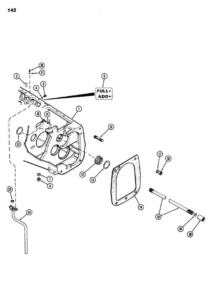 Схема запчастей Case IH 970 - (142) - TRANSMISSION HOUSING, POWER SHIFT (06) - POWER TRAIN