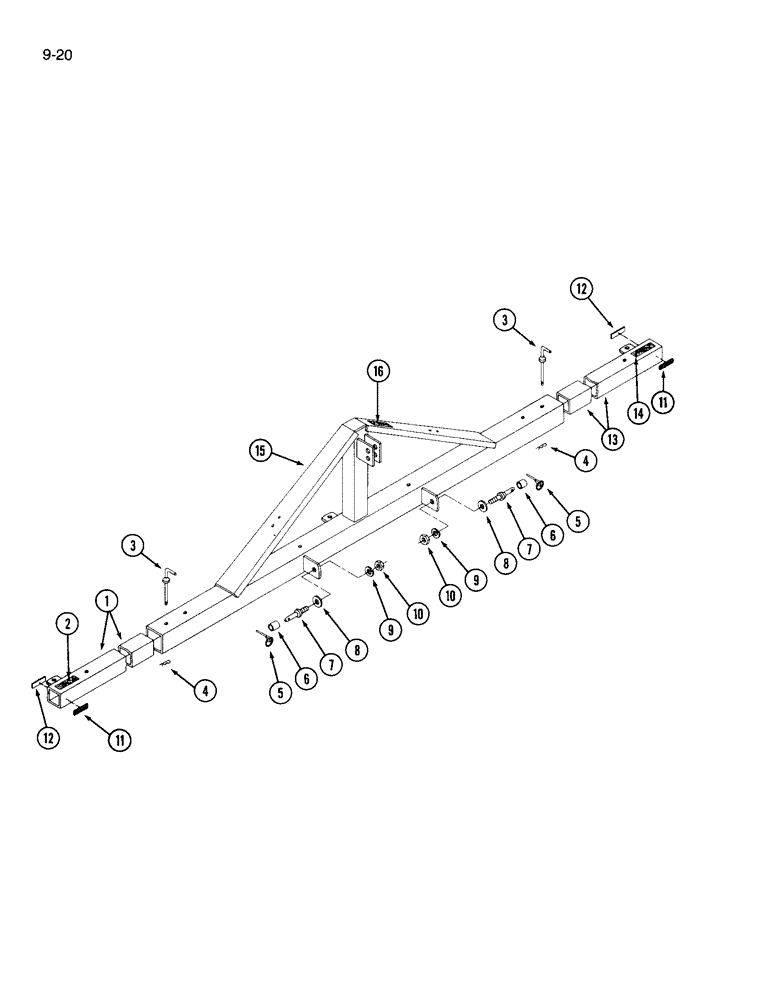 Схема запчастей Case IH 970 - (9-20) - DUAL RAKE HITCH (09) - CHASSIS