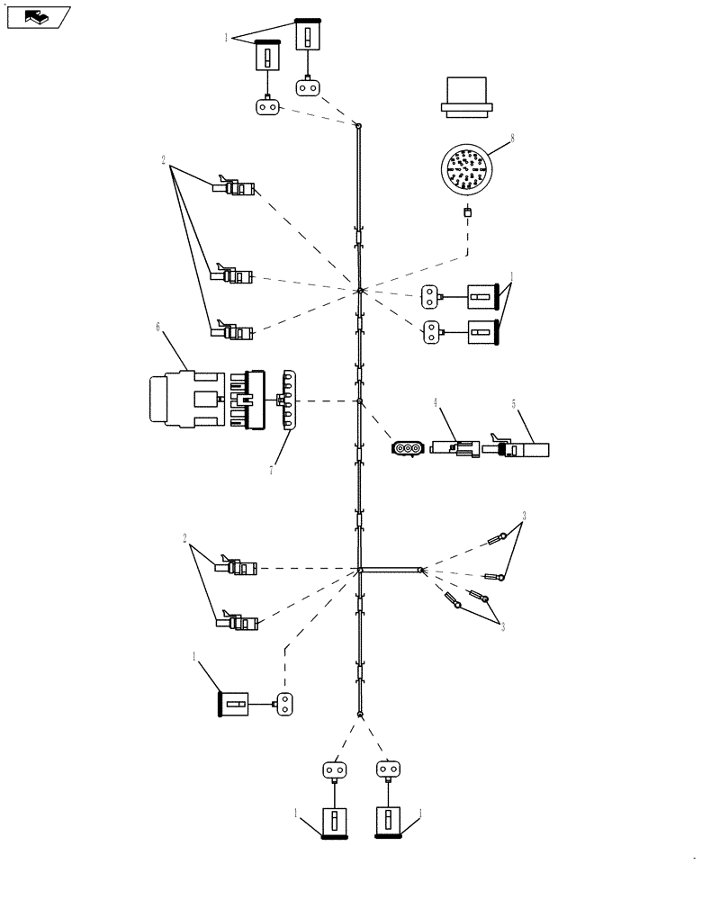 Схема запчастей Case IH 635 - (55.100.13 ) - HARNESS VALVE BLOCK (55) - ELECTRICAL SYSTEMS