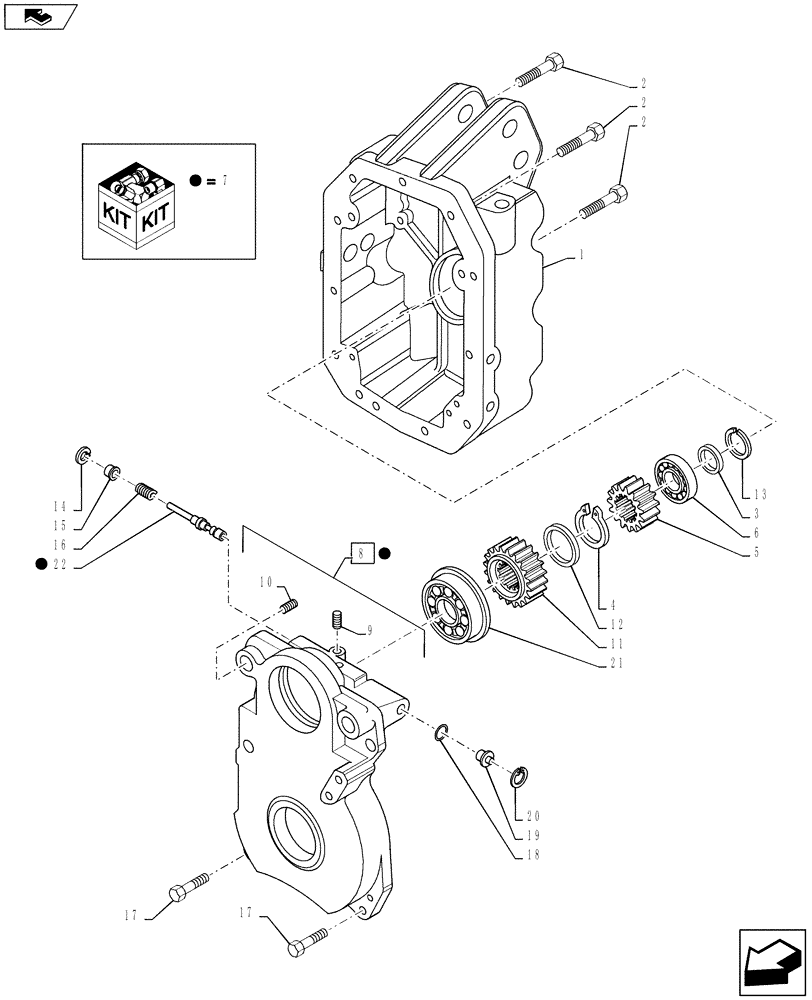 Схема запчастей Case IH PUMA 145 - (31.114.02) - VAR - 330800 - PTO 540/1000 RPM - HOUSING, GEARS & SUPPORT (31) - IMPLEMENT POWER TAKE OFF