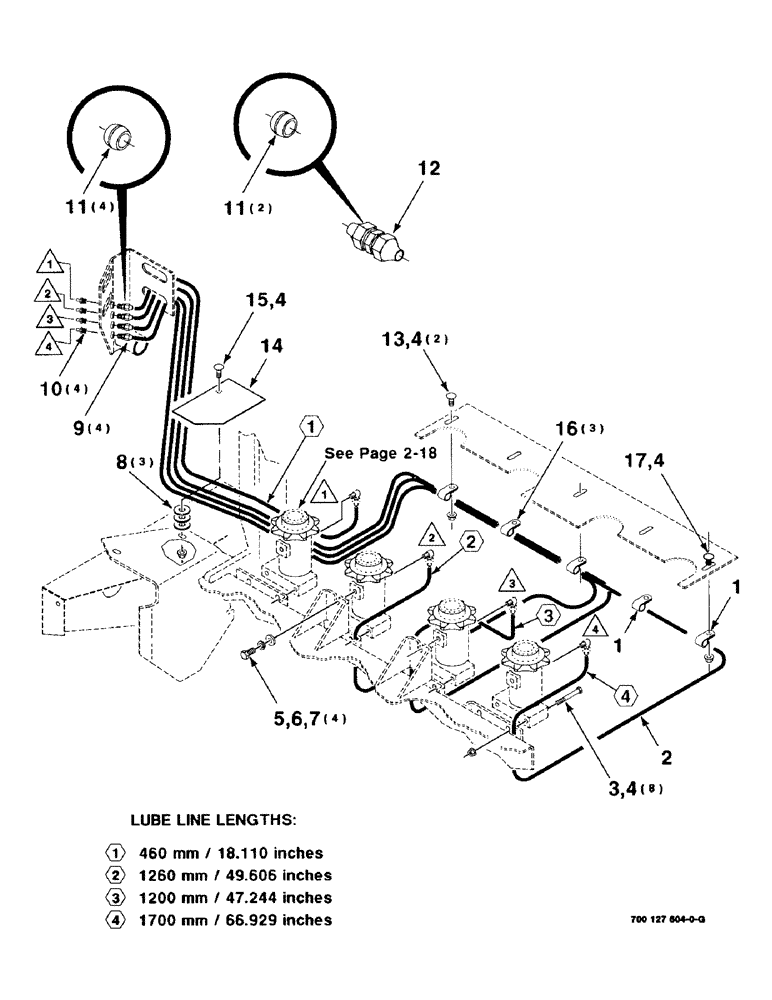 Схема запчастей Case IH 8750 - (5-2) - LUBE ASSEMBLY (58) - ATTACHMENTS/HEADERS