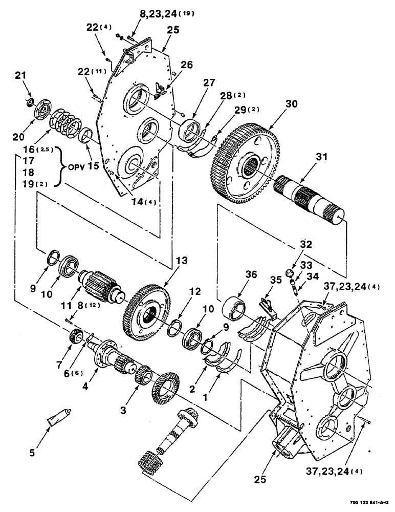 Схема запчастей Case IH 8580 - (02-22) - GEARBOX ASSEMBLY, WELDED Driveline