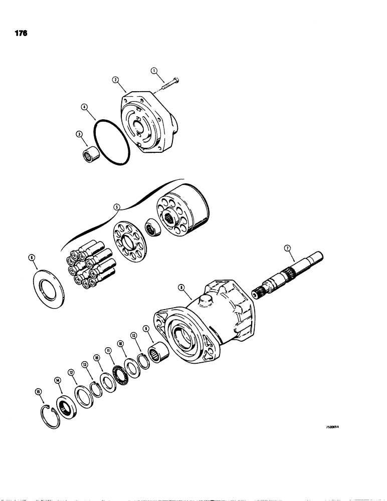 Схема запчастей Case IH 1845 - (176) - D74973 HYDROSTATIC MOTOR, CESSNA NO. 74418-DAV (35) - HYDRAULIC SYSTEMS