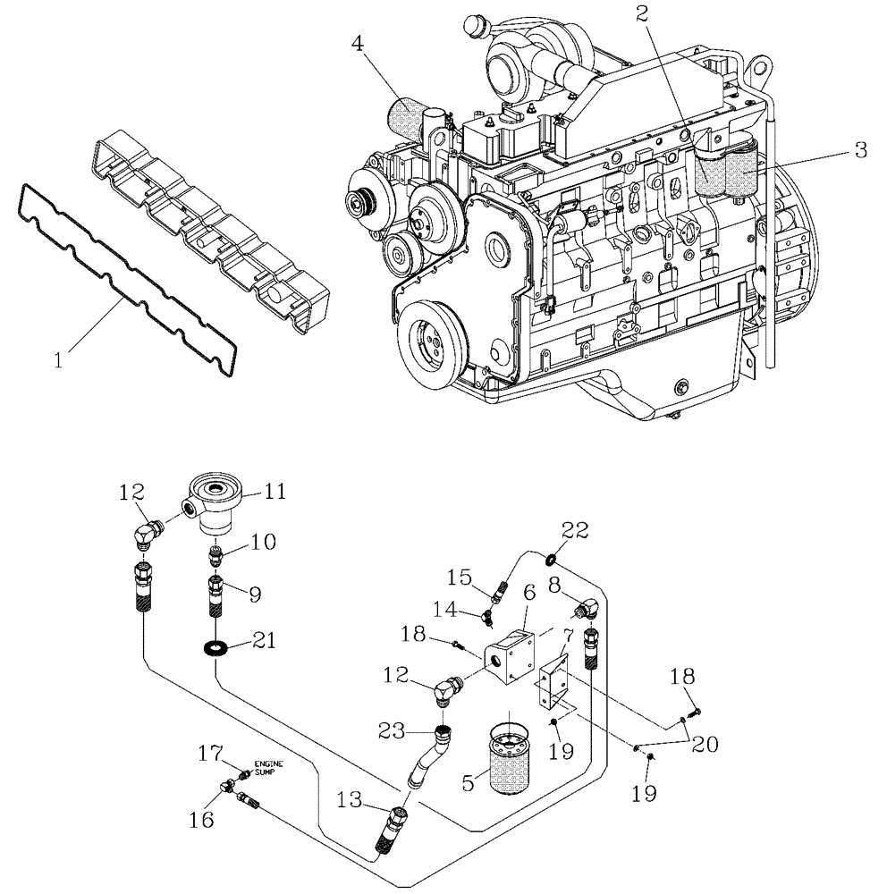 Схема запчастей Case IH 7700 - (C01[03]) - ENGINE FILTERS {6CT} Engine & Engine Attachments