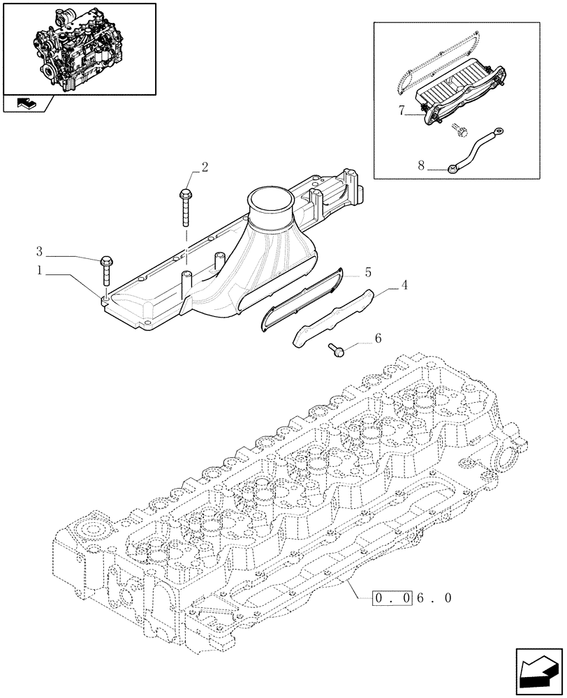 Схема запчастей Case IH PUMA 155 - (0.07.1) - INTAKE MANIFOLD (01) - ENGINE