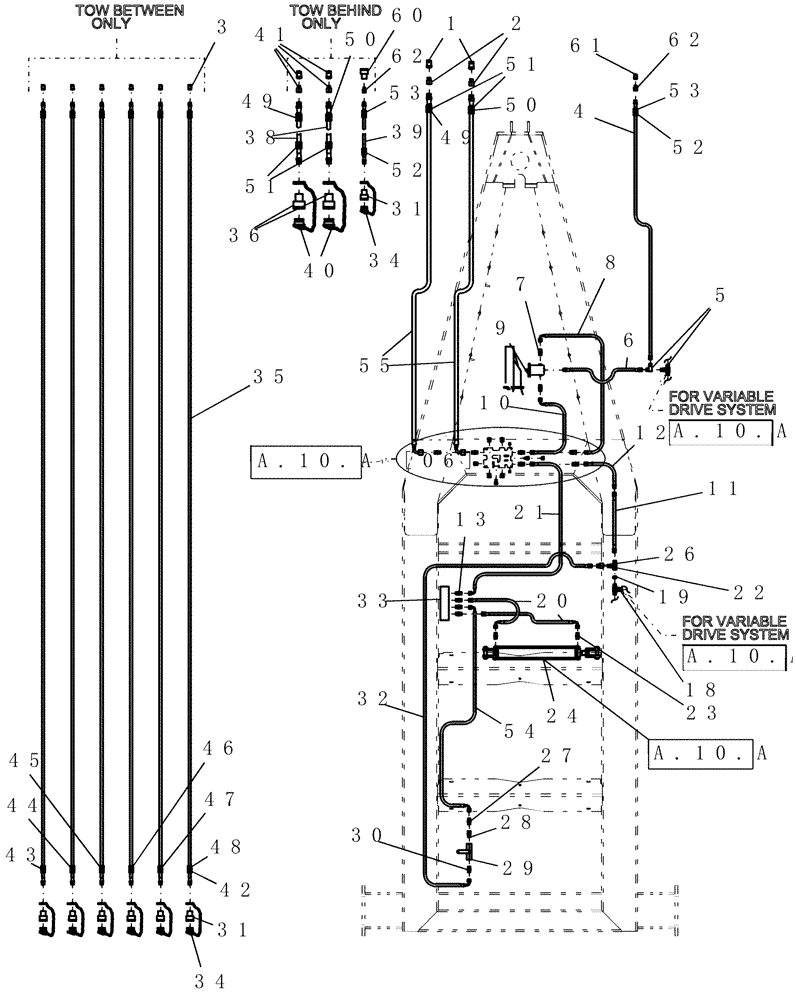 Схема запчастей Case IH ADX3360 - (A.10.A[03]) - HYDRAULICS - MAIN FRAME (FROM 06/2004 TO 07/2006) A - Distribution Systems