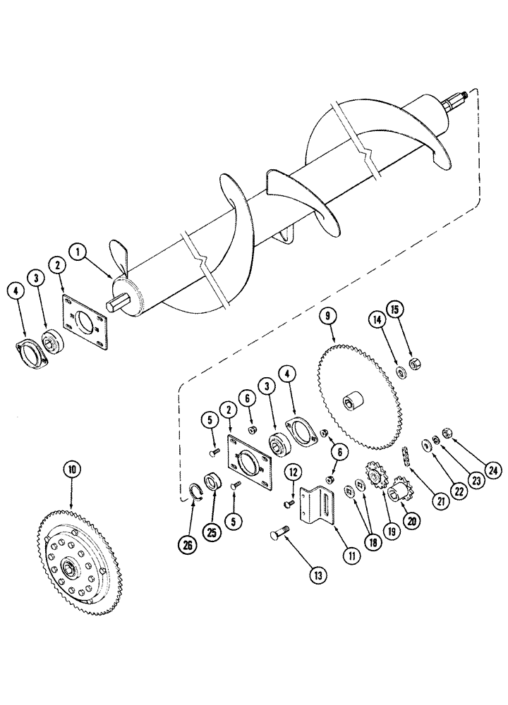 Схема запчастей Case IH 1064 - (09-29) - AUGER - DRIVE (1064, 1083, 1084), JJC0335001 - (09) - CHASSIS