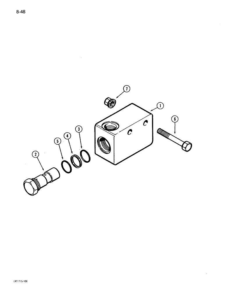 Схема запчастей Case IH 1680 - (8-048) - RELIEF VALVE ASSEMBLY (07) - HYDRAULICS