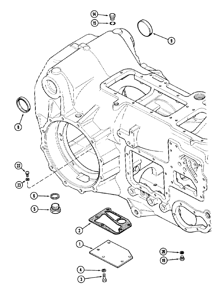 Схема запчастей Case IH 1896 - (6-152) - TRANSMISSION COVERS AND HARDWARE, TRACTORS WITHOUT HITCH (06) - POWER TRAIN