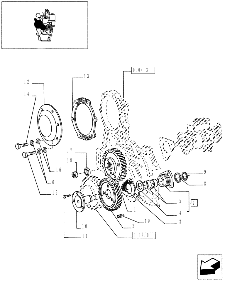 Схема запчастей Case IH JX95 - (0.14.0/05[02]) - VAR - 747, 391102 - TTF ENGINE TIER 2 - INJECTION PUMP (01) - ENGINE