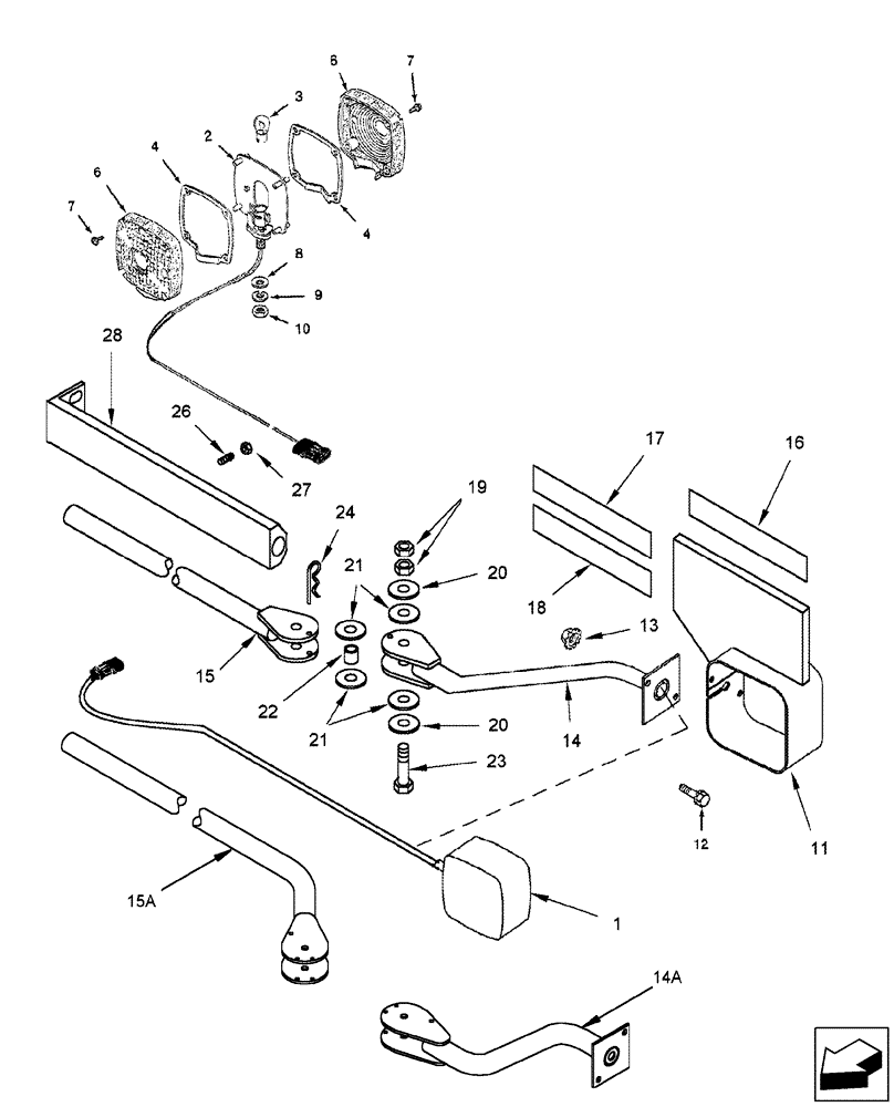 Схема запчастей Case IH 2588 - (55.408.07) - LAMP ASSY - FLASHERS, SIDE (55) - ELECTRICAL SYSTEMS