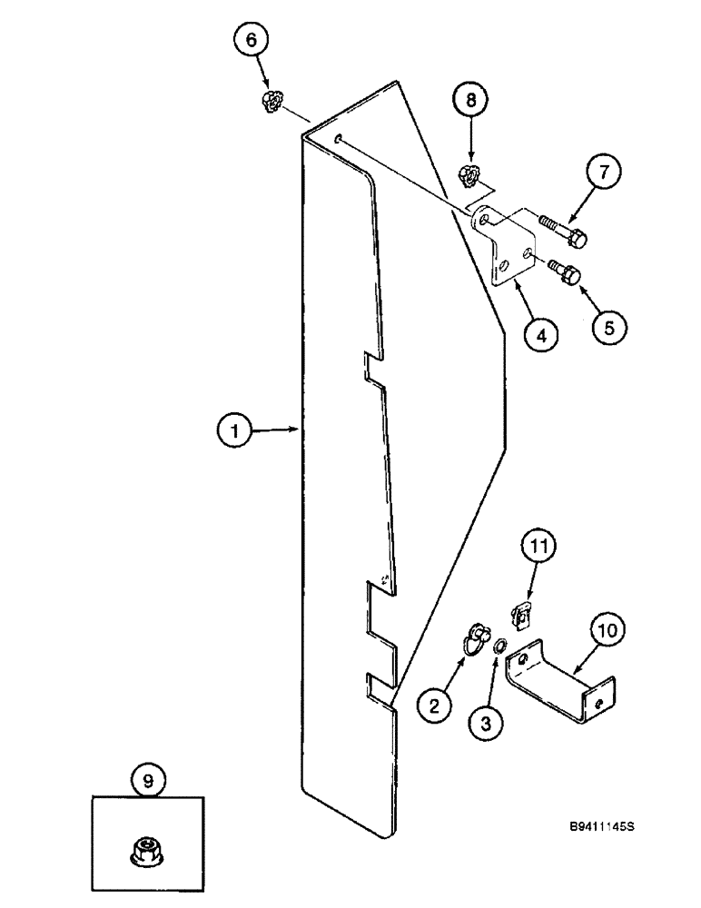 Схема запчастей Case IH 2166 - (9D-08) - GRAIN ELEVATOR DRIVE SHIELD (16) - GRAIN ELEVATORS & AUGERS