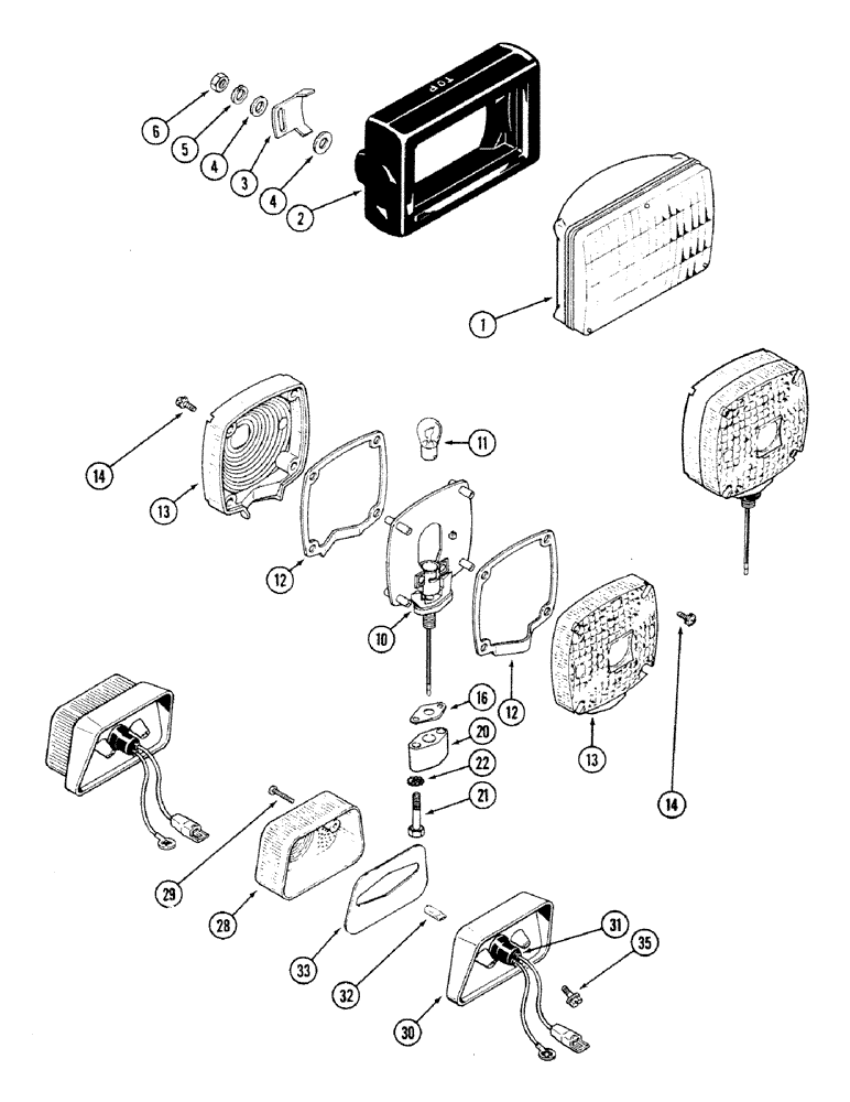 Схема запчастей Case IH 4694 - (4-094) - HEAD LAMP (04) - ELECTRICAL SYSTEMS