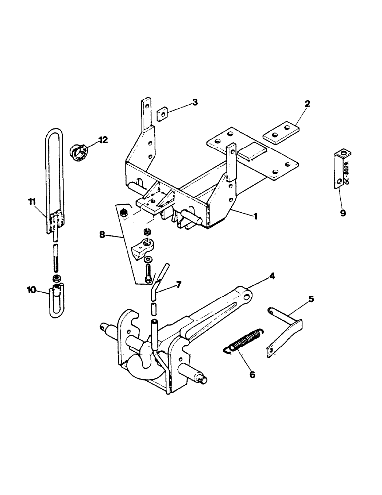 Схема запчастей Case IH 644 - (2E23) - DRAW HOOK WITH LATCH LEVER LEMOINE FRENCH VERSION, P/N 3221488R92 (07) - HYDRAULICS