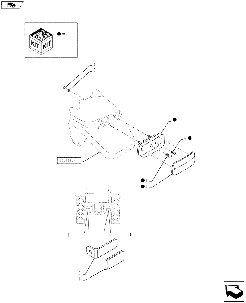 Схема запчастей Case IH PUMA 160 - (55.404.07) - VAR - 743726, 330007, 335007, 336007 - REAR COMBINATION LAMPS (55) - ELECTRICAL SYSTEMS