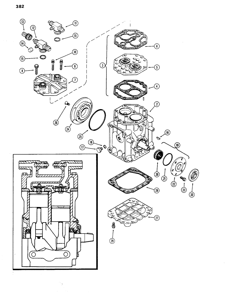 Схема запчастей Case IH 770 - (382) - CAB, YORK COMPRESSOR (09) - CHASSIS/ATTACHMENTS