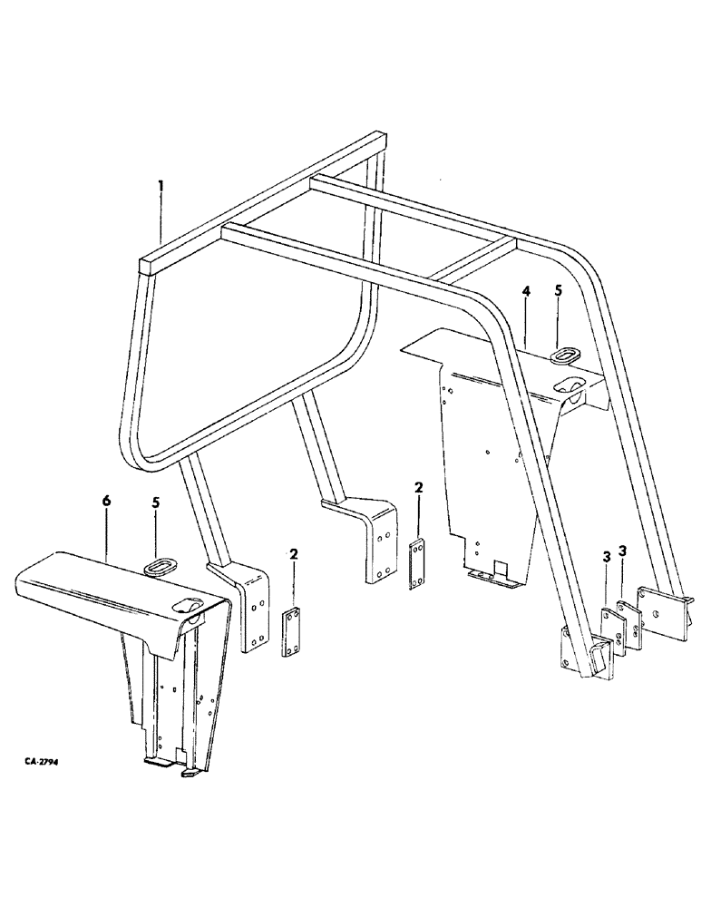 Схема запчастей Case IH 664 - (13-07) - SUPERSTRUCTURE, PROTECTIVE FRAME AND REAR FENDERS (05) - SUPERSTRUCTURE