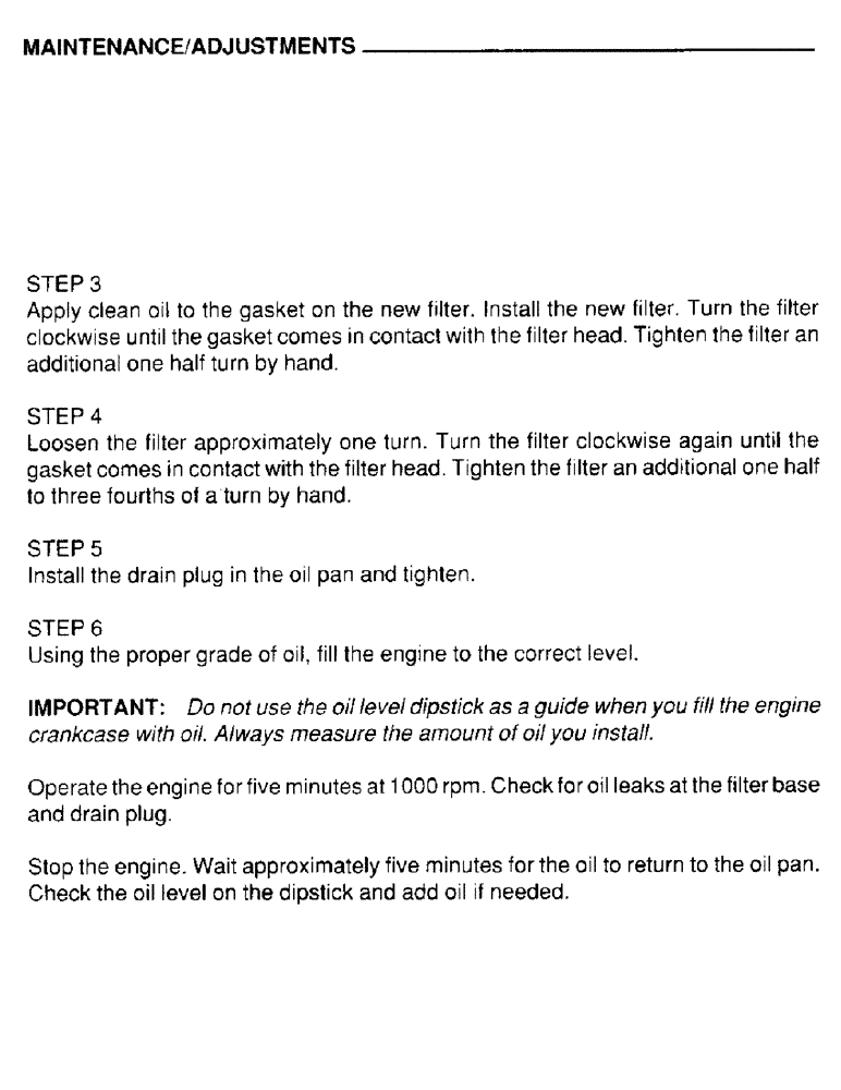 Схема запчастей Case IH 4390T - (030) - MAINTENANCE, ADJUSTMENTS 