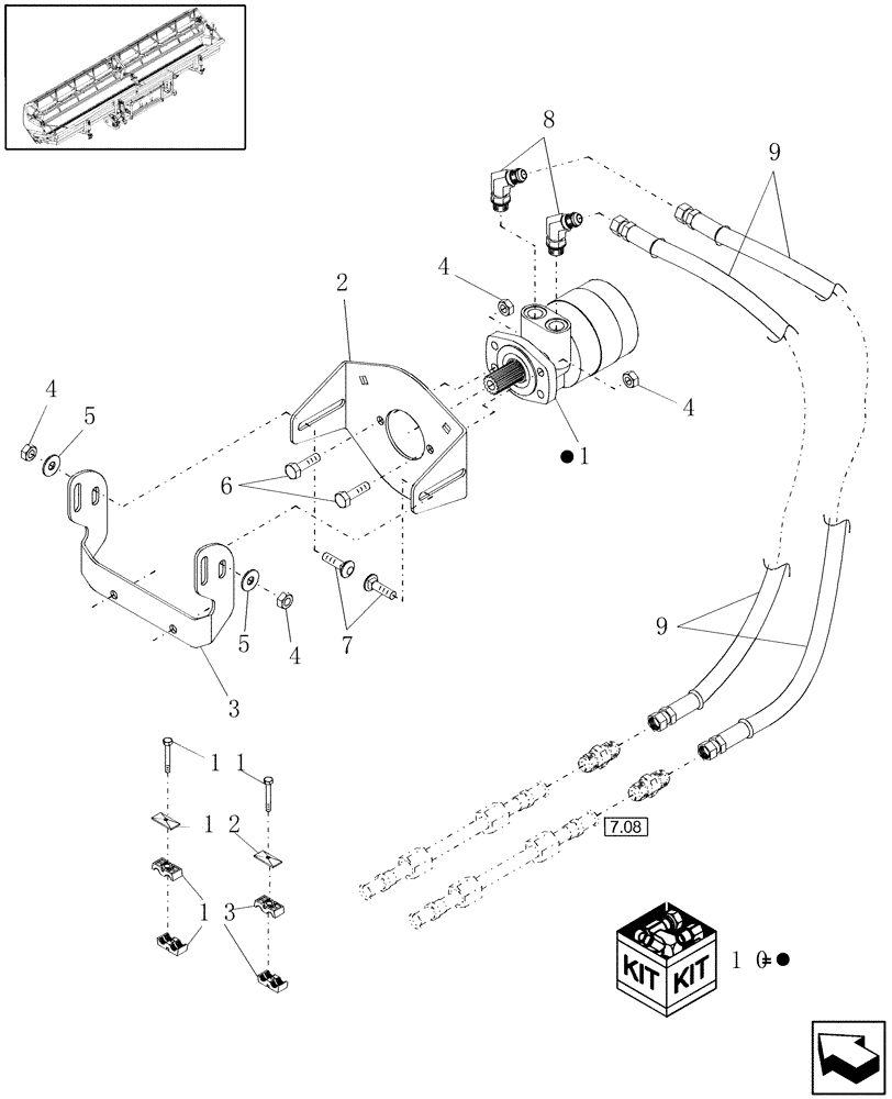 Схема запчастей Case IH DHX301 - (5.14) - REEL DRIVE, LH & RH, FROM PIN K01 2002 (13) - REEL