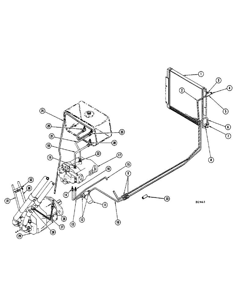 Схема запчастей Case IH 1060 - (22) - HYDROSTATIC OIL LINES (29) - HYDROSTATIC DRIVE