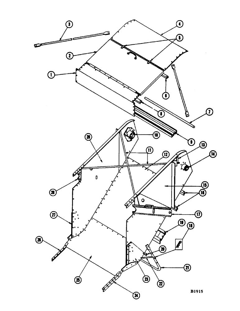 Схема запчастей Case IH 1060 - (096) - FEEDER SPOUT, EXTENDED CUTTER BAR (60) - PRODUCT FEEDING