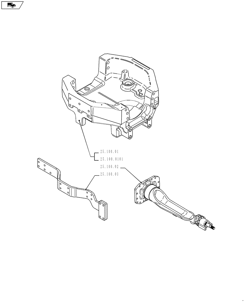Схема запчастей Case IH PUMA 230 - (25.000.00[01]) - PICTORIAL INDEX - FRONT MECHANICAL DRIVE (25) - FRONT AXLE SYSTEM