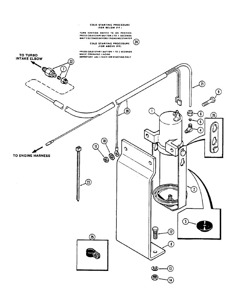 Схема запчастей Case IH 2670 - (020) - ETHER COLD START, FIELD INSTALLED (02) - ENGINE