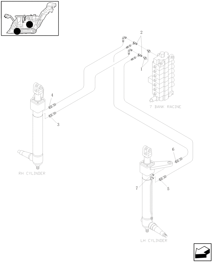 Схема запчастей Case IH A4000 - (B06.04[01]) - HYDRAULIC CIRCUIT (BASECUTTER LIFT CYLINDERS) Hydraulic Components & Circuits