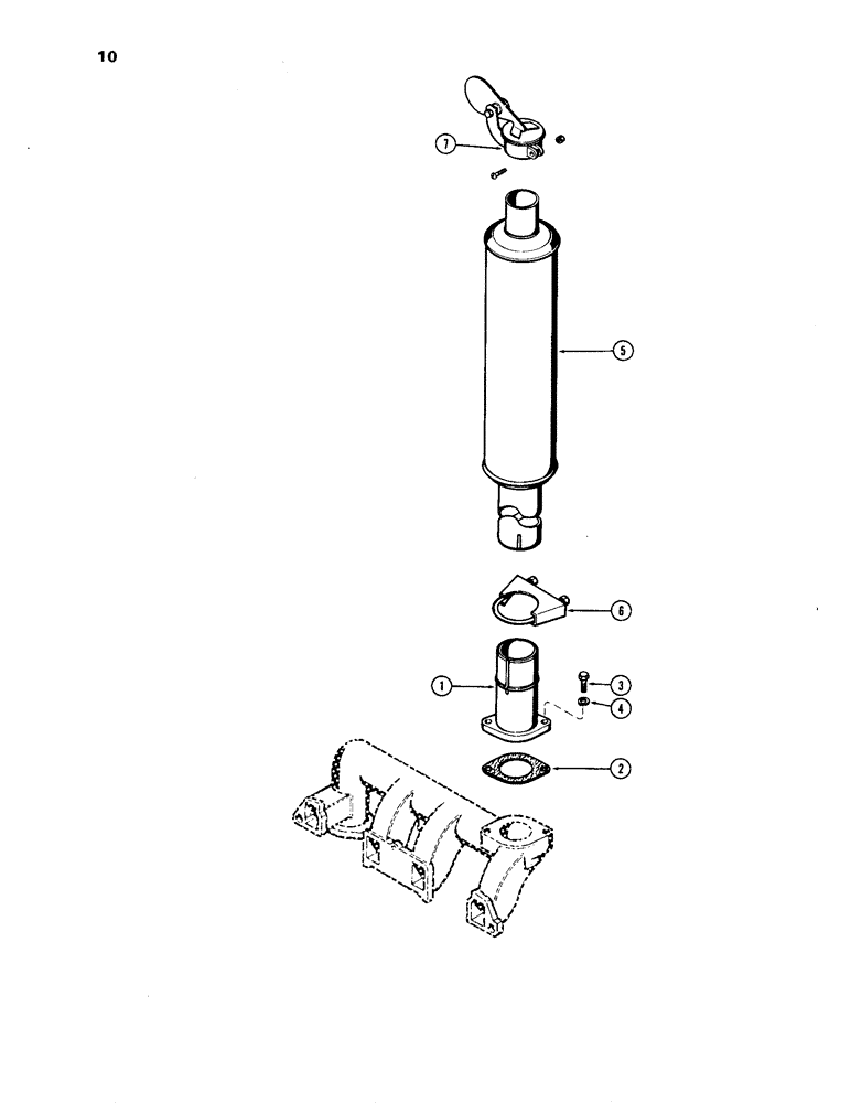 Схема запчастей Case IH 201 - (10) - EXHAUST SYSTEM 