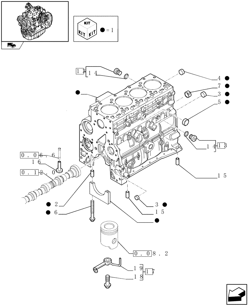 Схема запчастей Case IH F4GE9484A J600 - (0.04.0[01]) - CRANKCASE (2852189) 