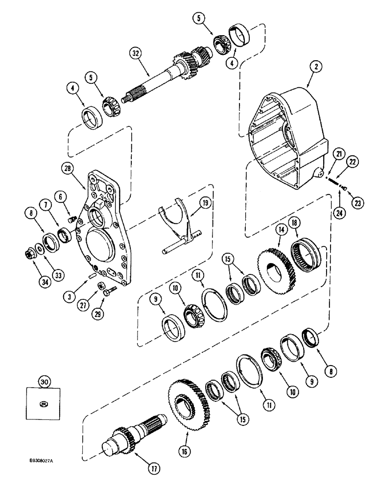 Схема запчастей Case IH 1666 - (9B-10) - ROTOR DRIVE, GEAR HOUSING (14) - ROTOR, CONCANVES & SIEVE