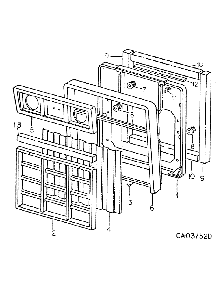 Схема запчастей Case IH 4386 - (06-03) - COOLING, GRILLE, SUPPORT, SHUTTER AND SCREEN Cooling